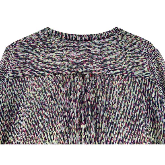 Liz Claiborne Womens Long Sleeve Sheer Blouse XL Colorful Multicolored - Picture 13 of 13